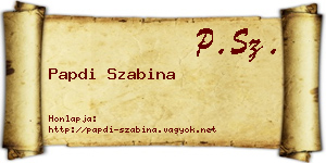 Papdi Szabina névjegykártya